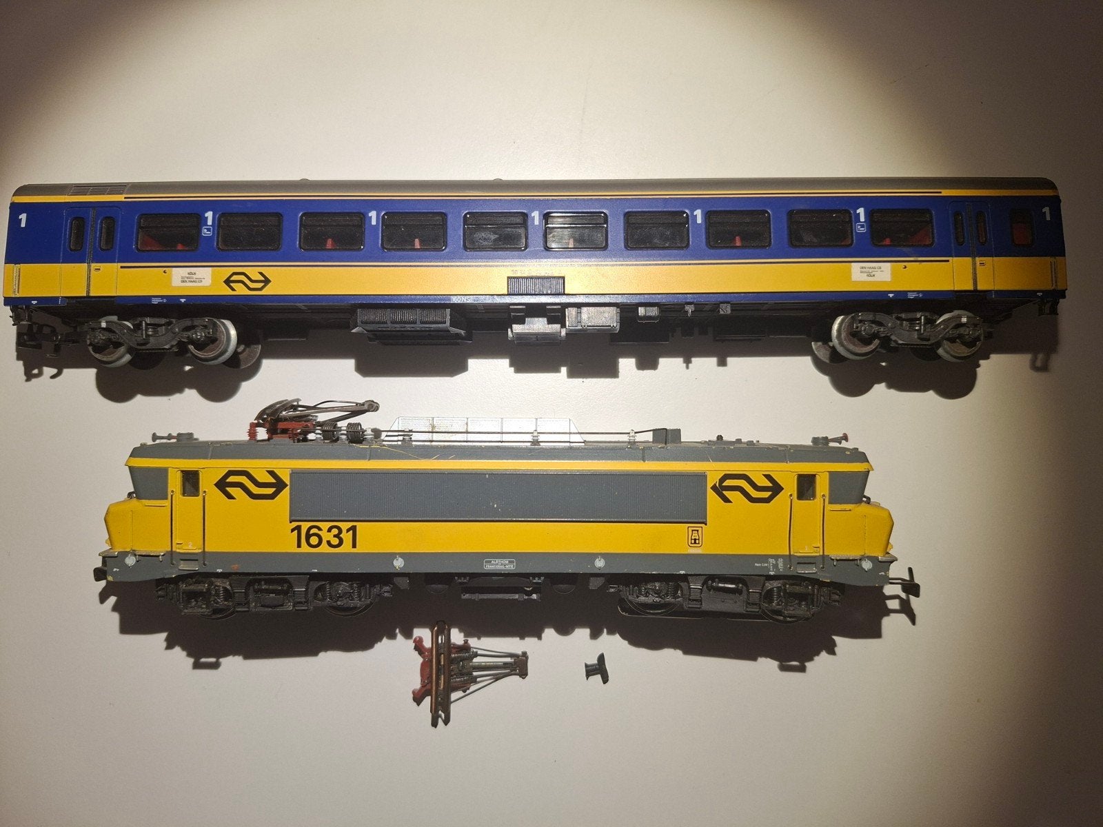 marklin 1631 locomotief en wagon, Overige merken, Gelijkstroom, Wagon, Ophalen of Verzenden
