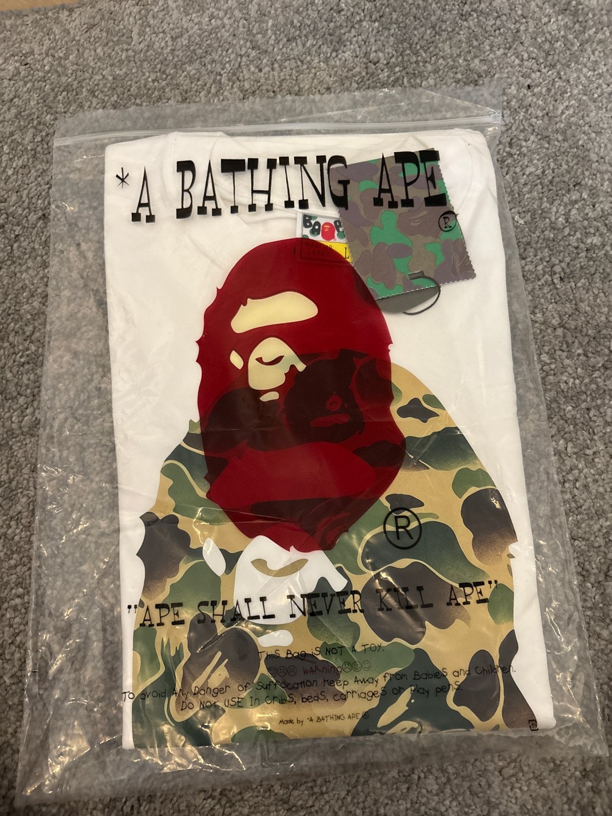 A Bathing Ape BAPE T-shirt wit camouflage print, Verzenden, Nieuw, Maat 52/54 (L), Wit
