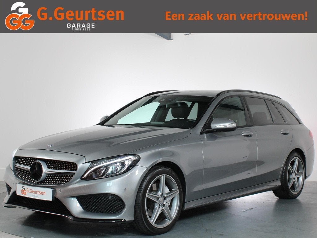 Mercedes-Benz C-Klasse C200 Estate AMG-line Lederen bekledin, Auto's, Mercedes-Benz, Automaat, Achterwielaandrijving, 4 cilinders