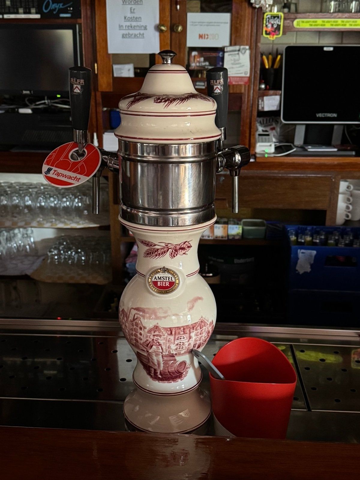 Amstel Bier Zuil, Verzamelen, Glas en Borrelglaasjes, Zo goed als nieuw, Ophalen