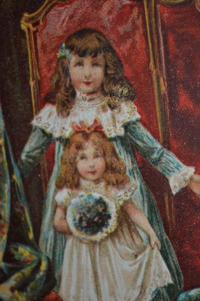 frankrijk 1`908 relief twee meisjes lang haar kamerscherm, Ophalen of Verzenden, Voor 1920, Gelopen, Overige thema's