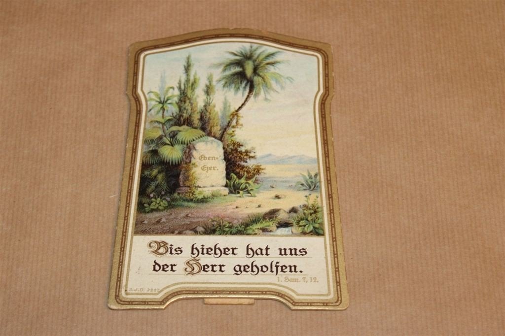Antiek bidprentje op standaard - Circa 1910, Verzamelen, Ophalen of Verzenden