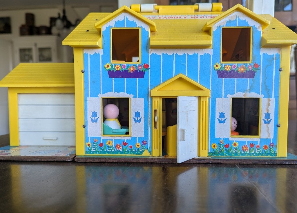 Vintage Fisher-Price Play Family House (1969), Ophalen of Verzenden, Gebruikt, Speelset