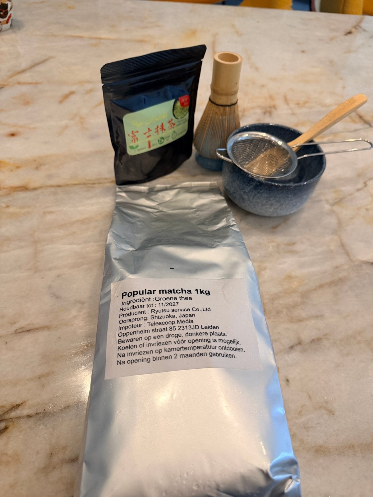 Ceremonial matcha powder + Free whisk set, Overige typen, Nieuw, Ophalen of Verzenden, Steen/keramiek