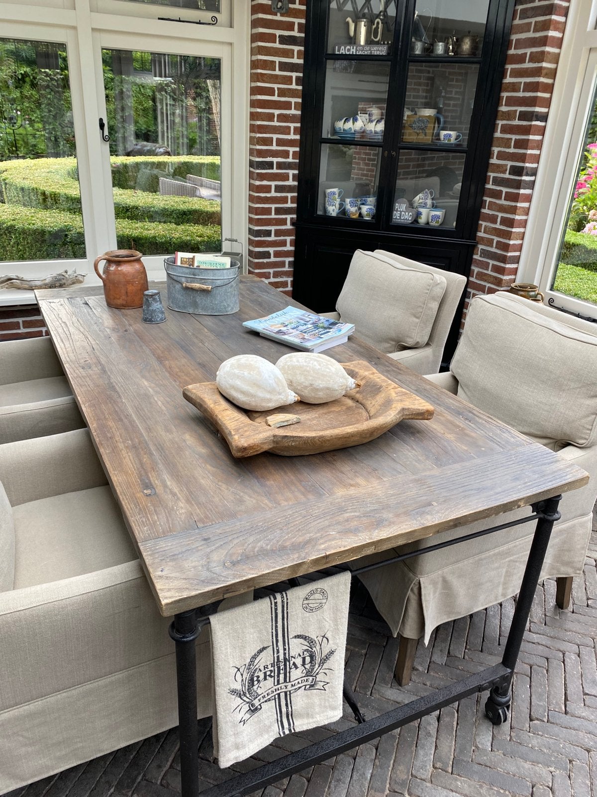 Brooklyn eettafel ca180x90, zie foto’s, Gebruikt, Industrieel landelijk, Hoffz - Riviera Maison ed., 50 tot 100 cm, 150 tot 200 cm