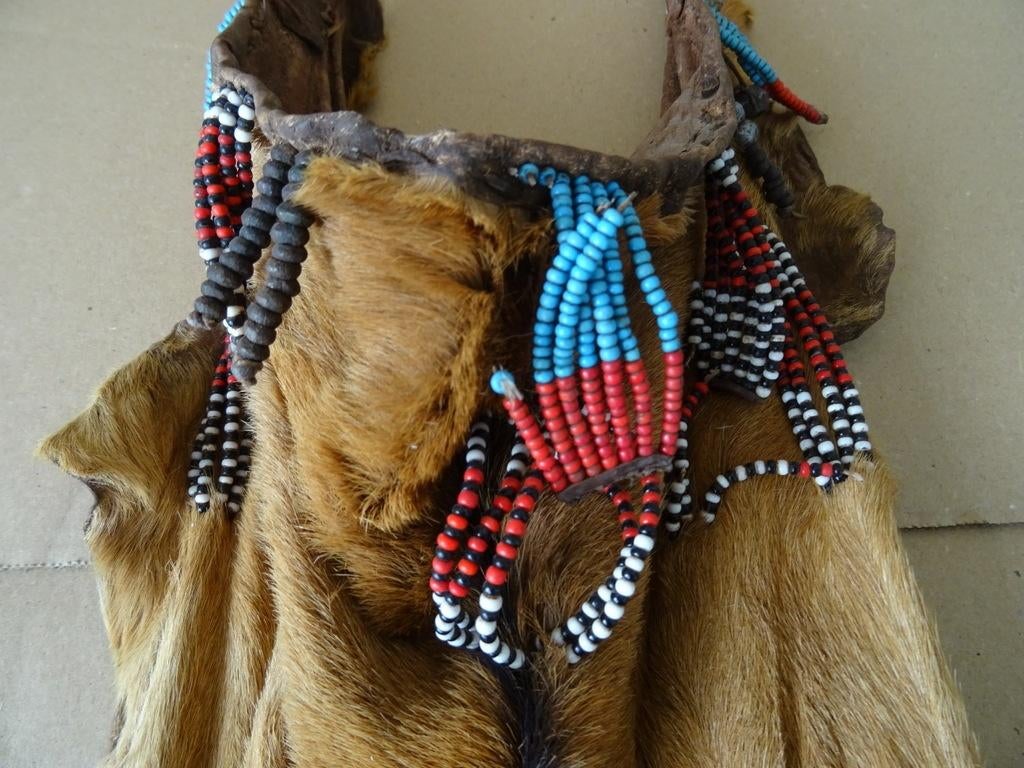 Inheems kledingstuk Asmat Papoea Nieuw Guinea dierenhuid, Antiek en Kunst, Ophalen of Verzenden