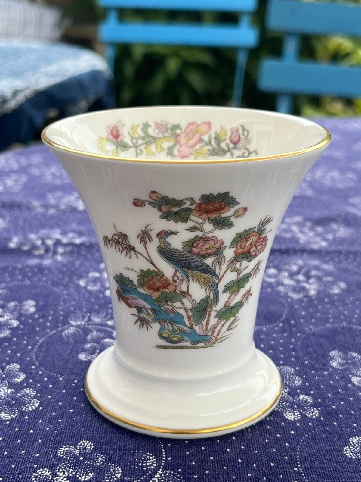 Vaasje Wedgwood Kutani Crane, Antiek en Kunst, Ophalen of Verzenden