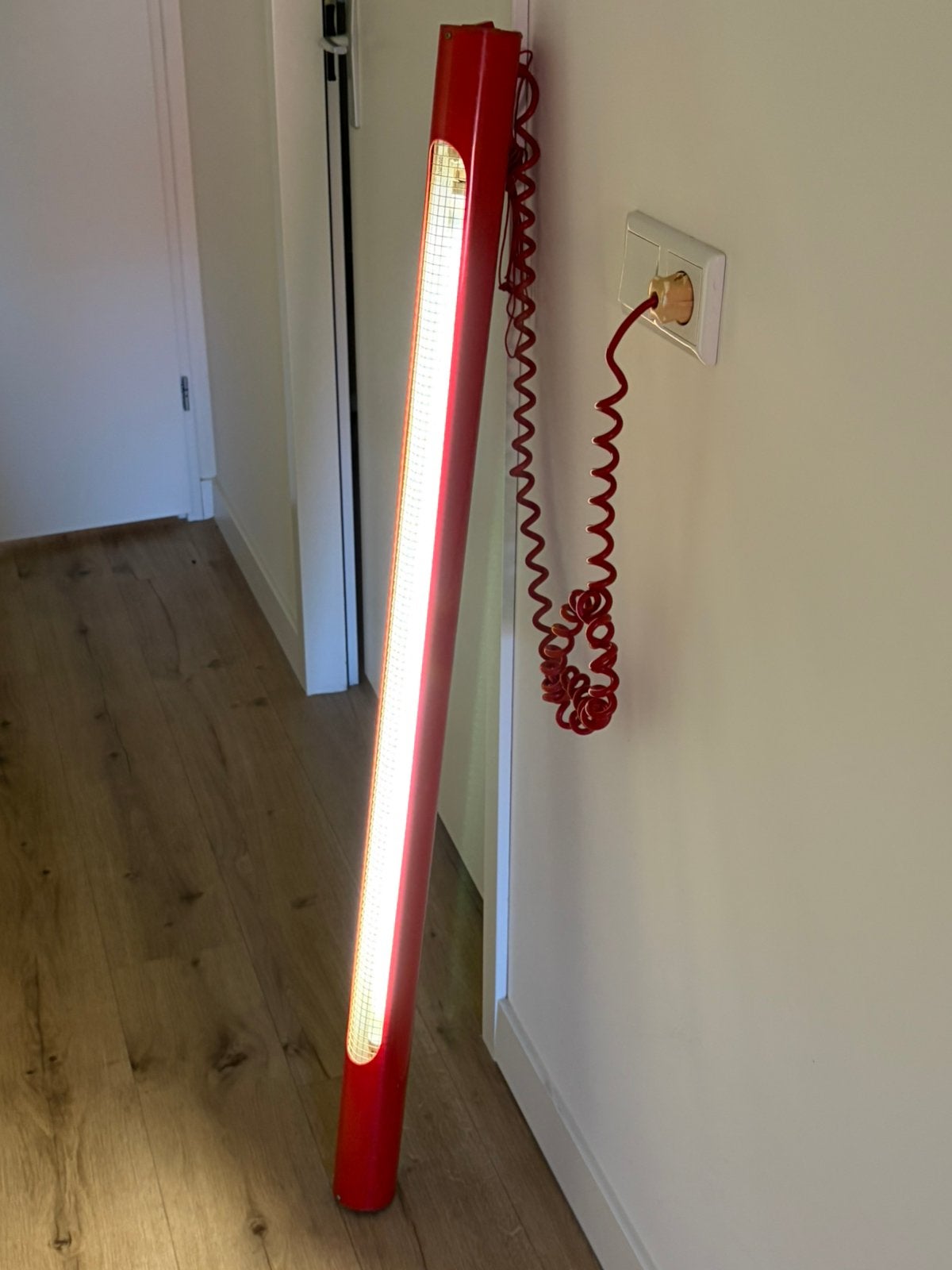 Vintage Massive Tube Lamp rood, 1980/1990s, Ophalen, Zo goed als nieuw