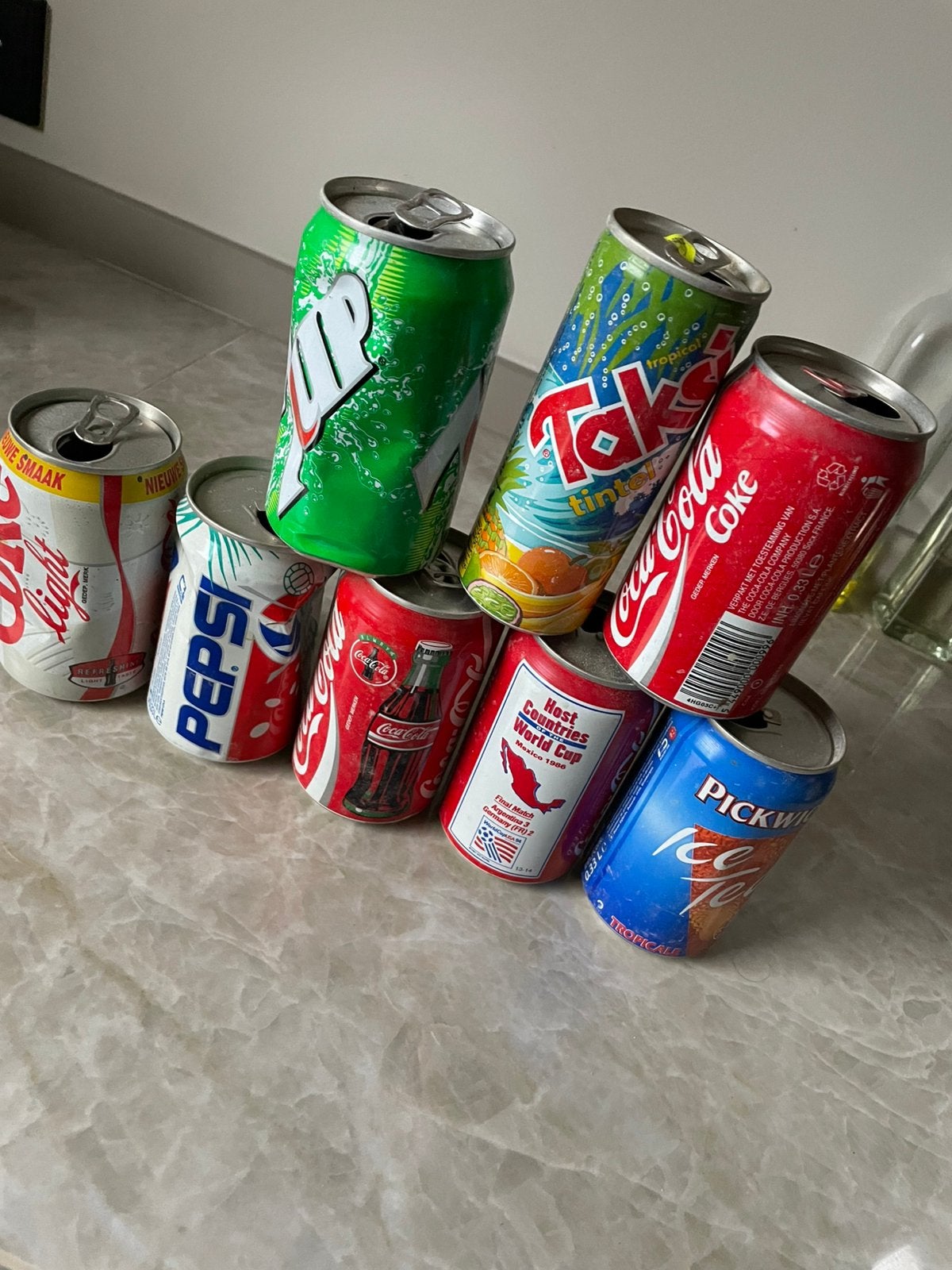 Oude coca cola - pepsi blikjes, Ophalen of Verzenden