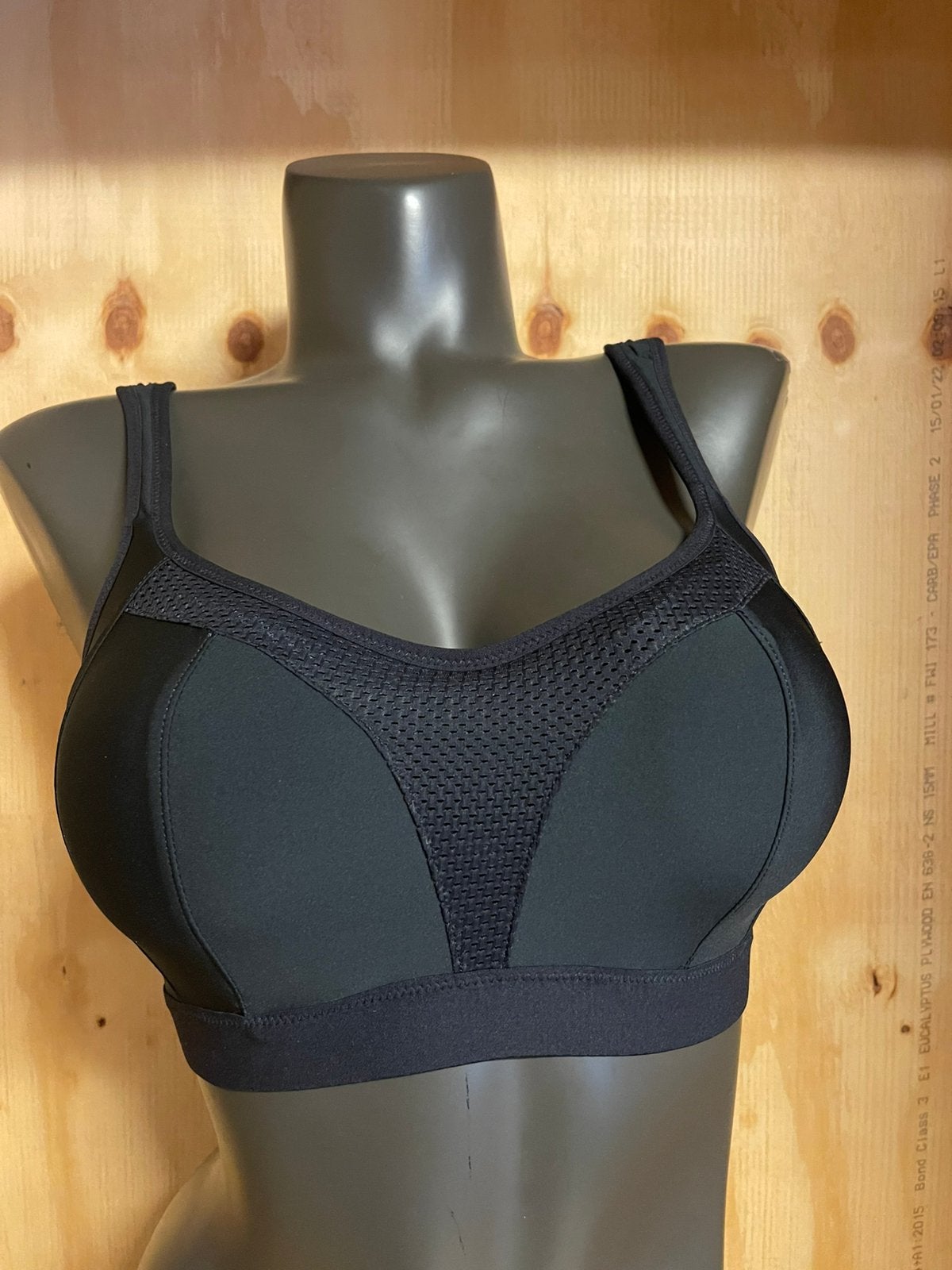Fabtasie sport bh maat 65f model elevate, Verzenden, Zwart, BH
