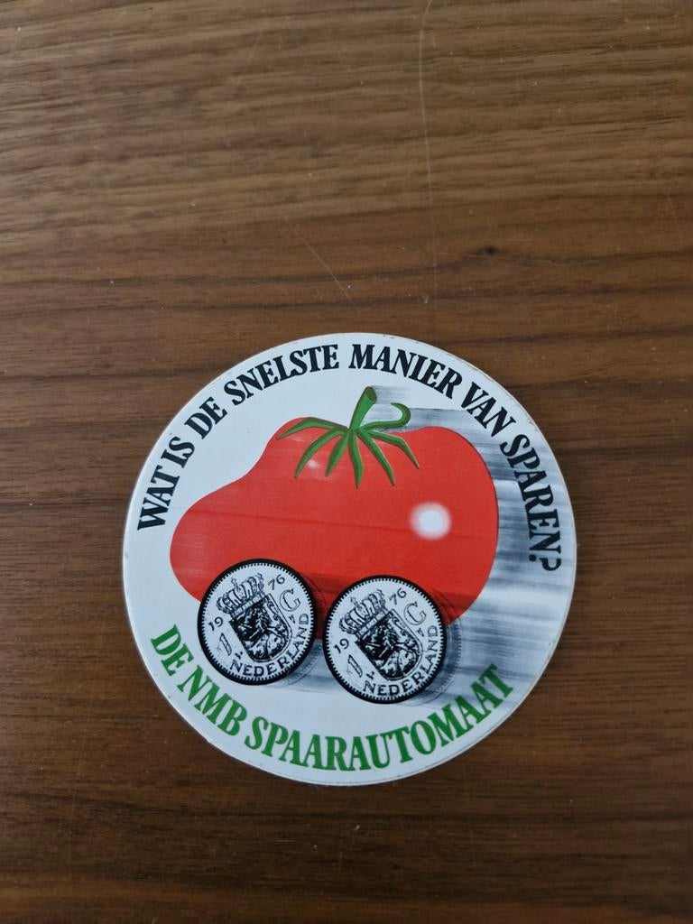 6625 Vintage NMB Spaarautomaat Sticker - '76 Centen, Verzamelen, Ophalen of Verzenden, Gebruikt