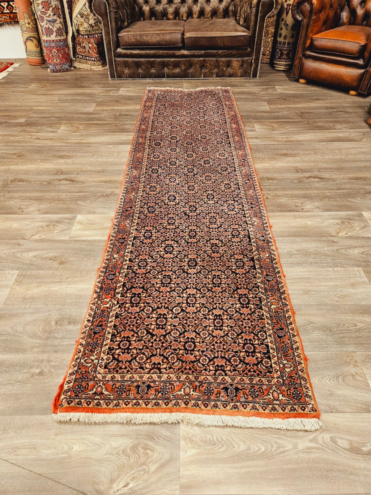 Perzisch Handgeknoopte Bidjar Loper. Prachtige kleuren!, Perzisch, 200 cm of meer, Zo goed als nieuw, Rechthoekig