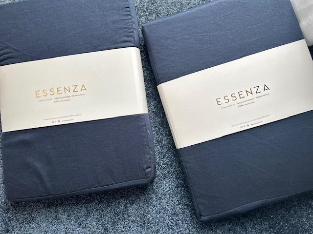 Essenza DBO 140/200 100% Satijn Katoen 300TC VINTAGE LOOK, Blauw, Essenza, Ophalen of Verzenden, Deken of Dekbed