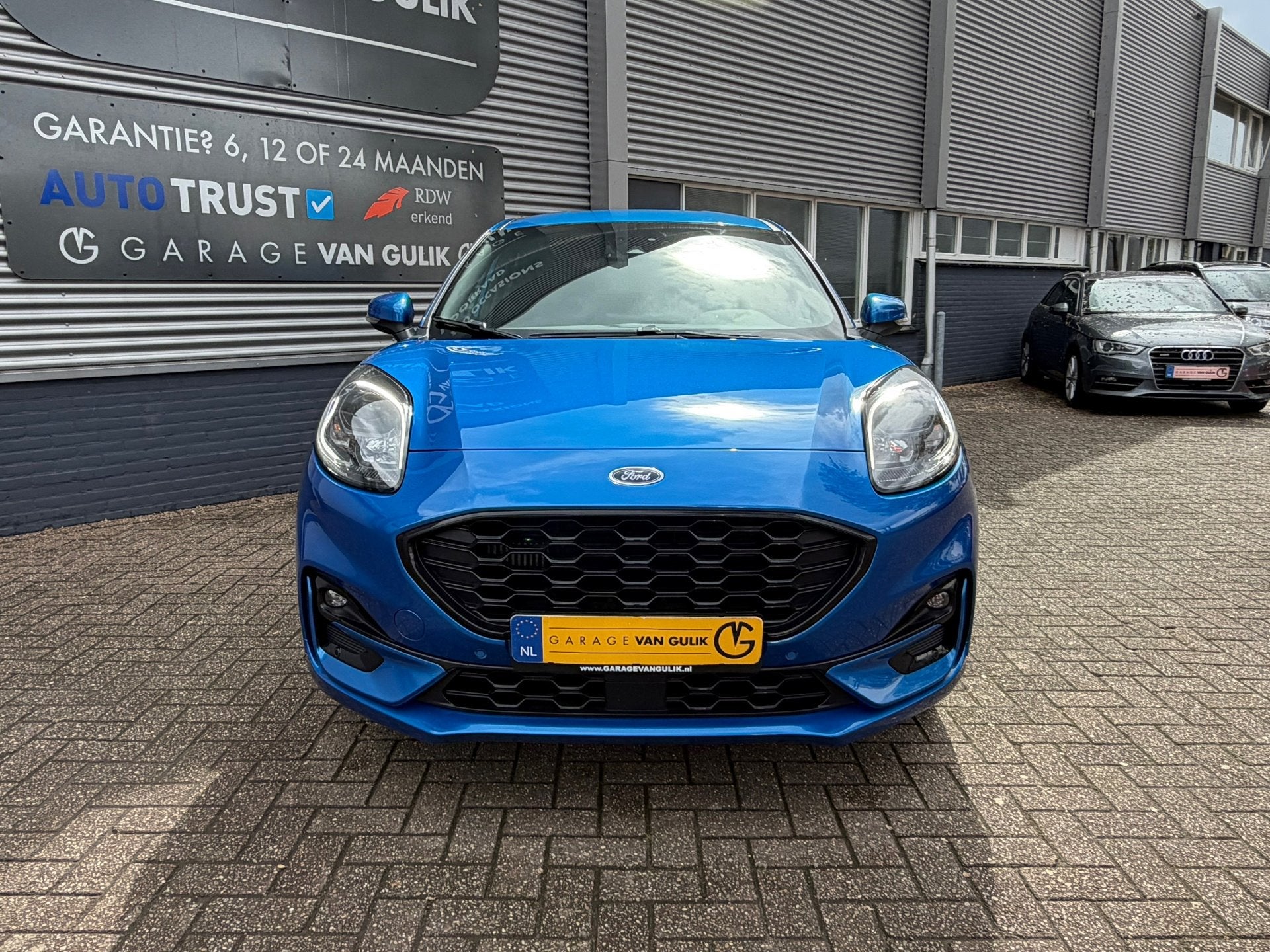 Ford Puma 1.0 155PK Hybrid ST-Line Automaat,Navi,Clima,ACC,S, 1334 kg, Zwart, Blauw, Leder en Stof