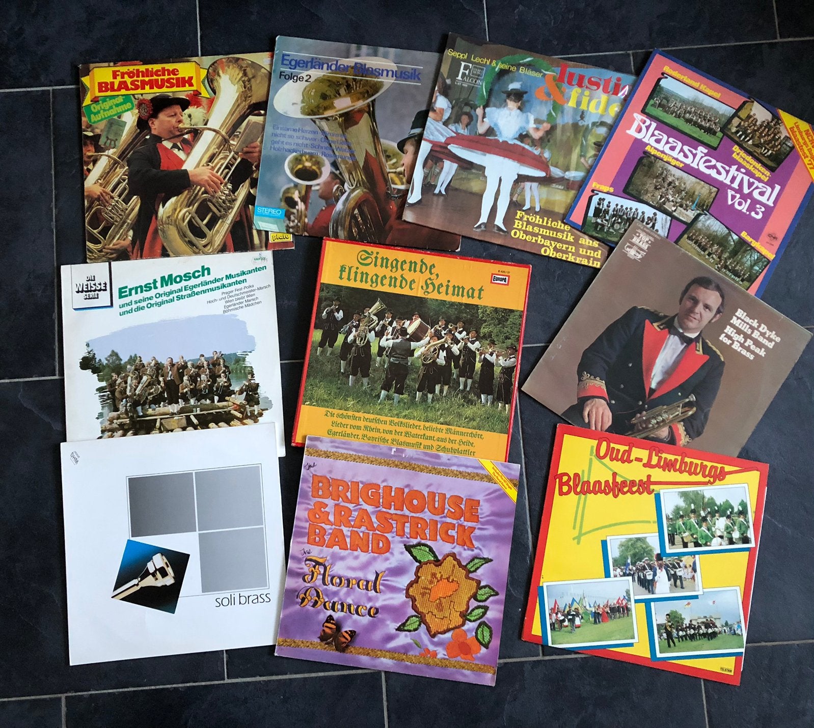 Blasmusik, Koperkwartet 85 lp’s, moet weg !, Ophalen, Gebruikt, 12 inch