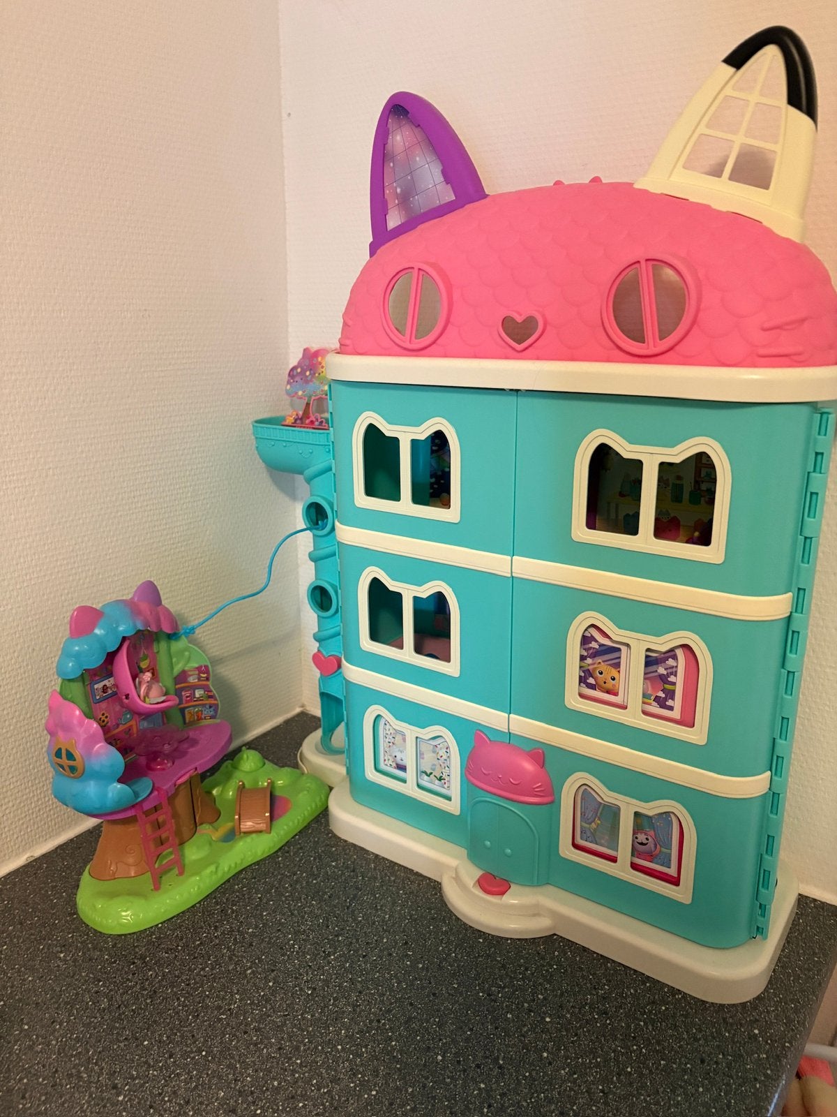 Gabby’s Dollhouse speelhuis, tuin, auto en meer, Kinderen en Baby's, Speelgoed | Poppenhuizen, Ophalen of Verzenden, Zo goed als nieuw