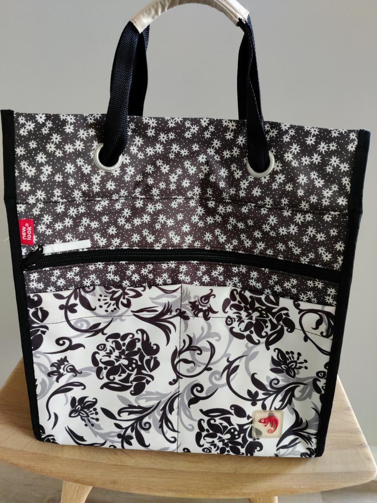 Fietstas Newloox zwart-wit ZGAN , 39x35x17, Fietsen en Brommers, Ophalen of Verzenden, Zo goed als nieuw