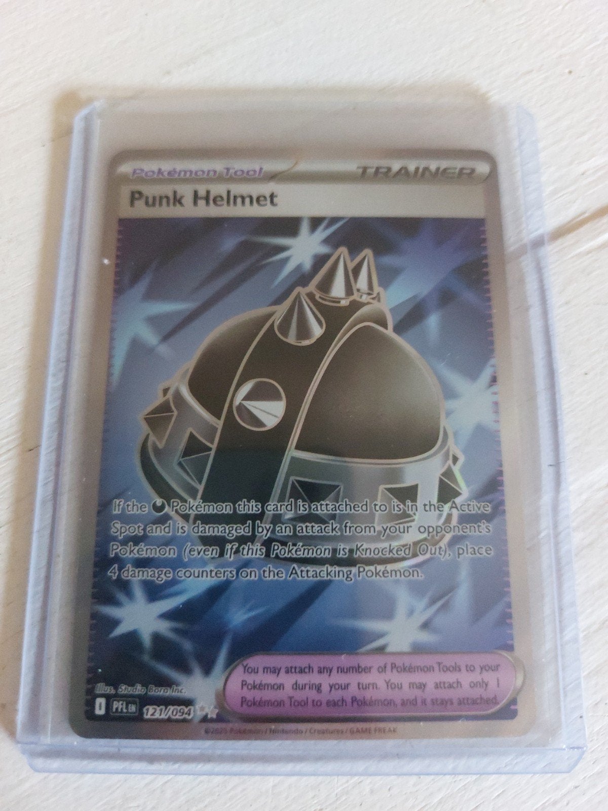 Pokémon TCG Punk Helmet Trainer Kaart 121/094 PFL, Ophalen of Verzenden, Zo goed als nieuw, Losse kaart