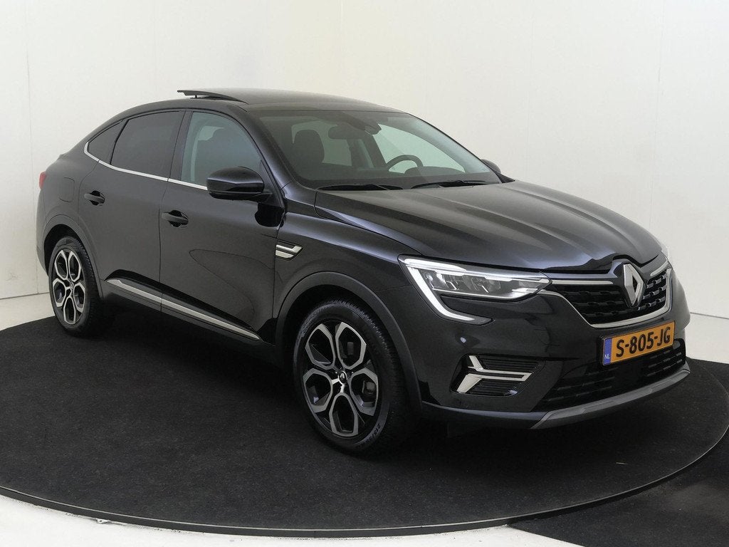 Renault Arkana 1.6 E-Tech hybrid 145 techno | Pack Solid | A, Auto's, Renault, Gebruikt, Euro 6, Leder en Stof, Zwart