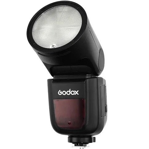 Godox V1 Sony met AK-R1 set en 2 accu's, in nieuwstaat, TTL, Externe flitser, Ophalen of Verzenden, Zo goed als nieuw