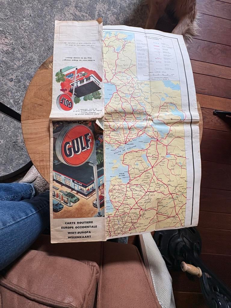 Wegenkaart West-Europa Gulf, Europa, Ophalen of Verzenden, Reisgids of -boek, Gelezen