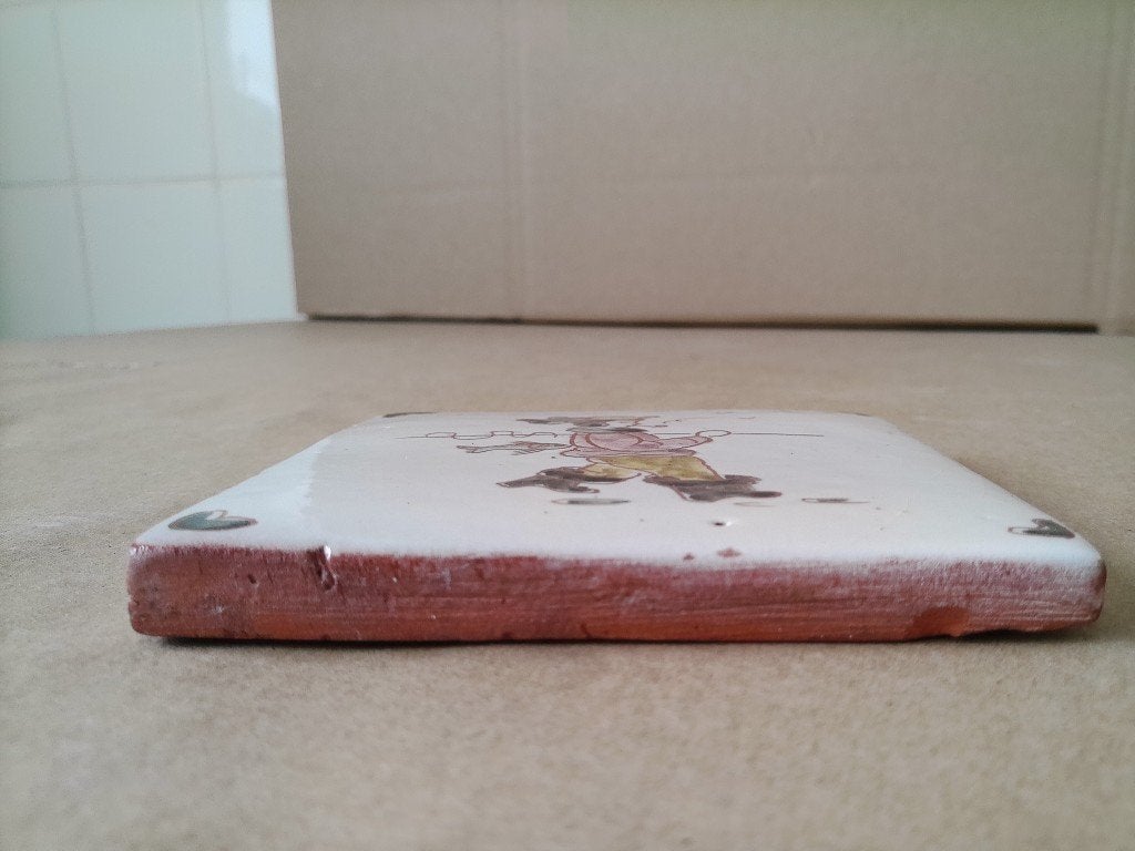 Curiosa vintage tegel Hollandse visser in oude klederdracht, Ophalen of Verzenden