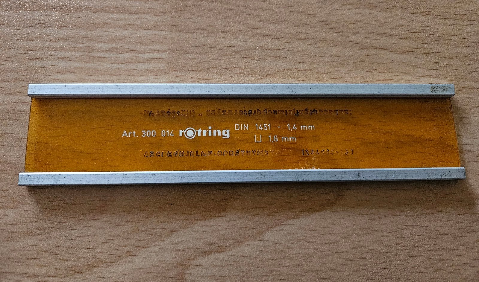 Rotring lettersjabloon 1,4 mm, Ophalen of Verzenden, Gebruikt