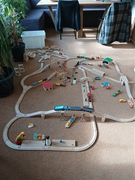Grote Brio Houten Treinset met veel Accessoires, Ophalen, Gebruikt, Overige typen