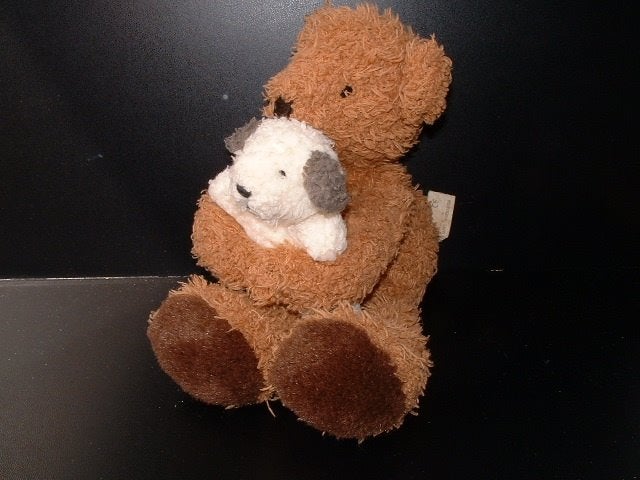 BIBIB BEER MET HONDJE IN DE HANDJES BADSTOF BRUIN MET, Verzenden, Nieuw, Overige typen