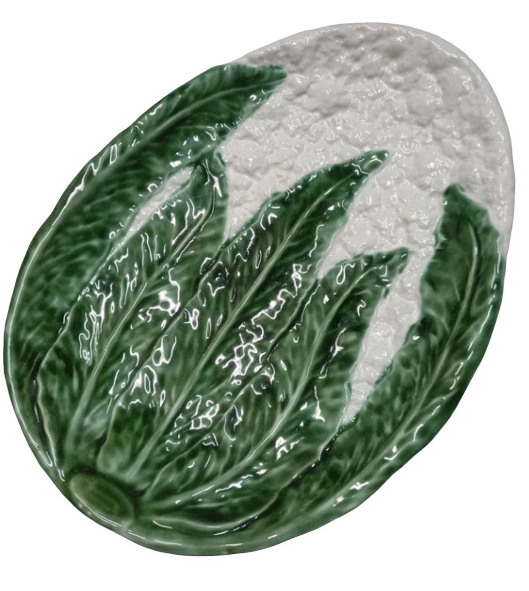 Majolica bloemkool reliëf schaal izgst Zeldzame vondst., Verzenden