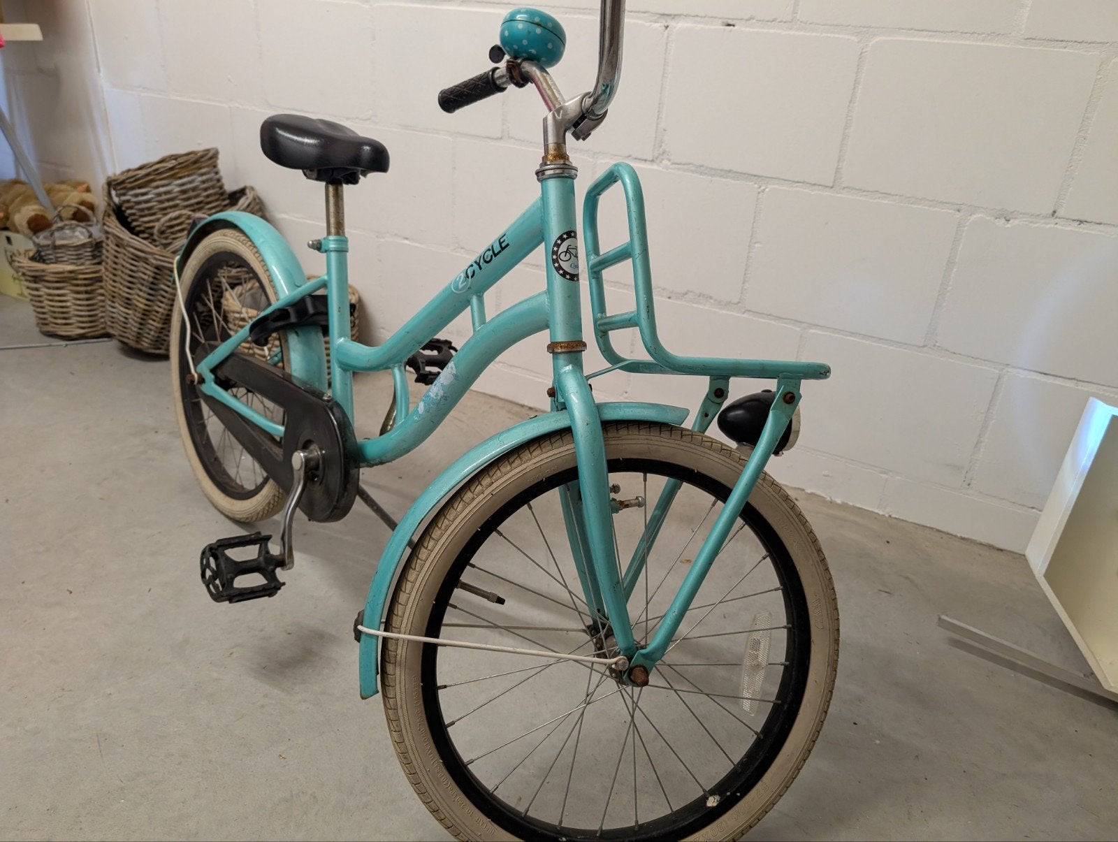 2Cycle Kinderfiets - Stoere Mintgroene Transportfiets, Ophalen, Terugtraprem, 2Cycle, 16 tot 20 inch