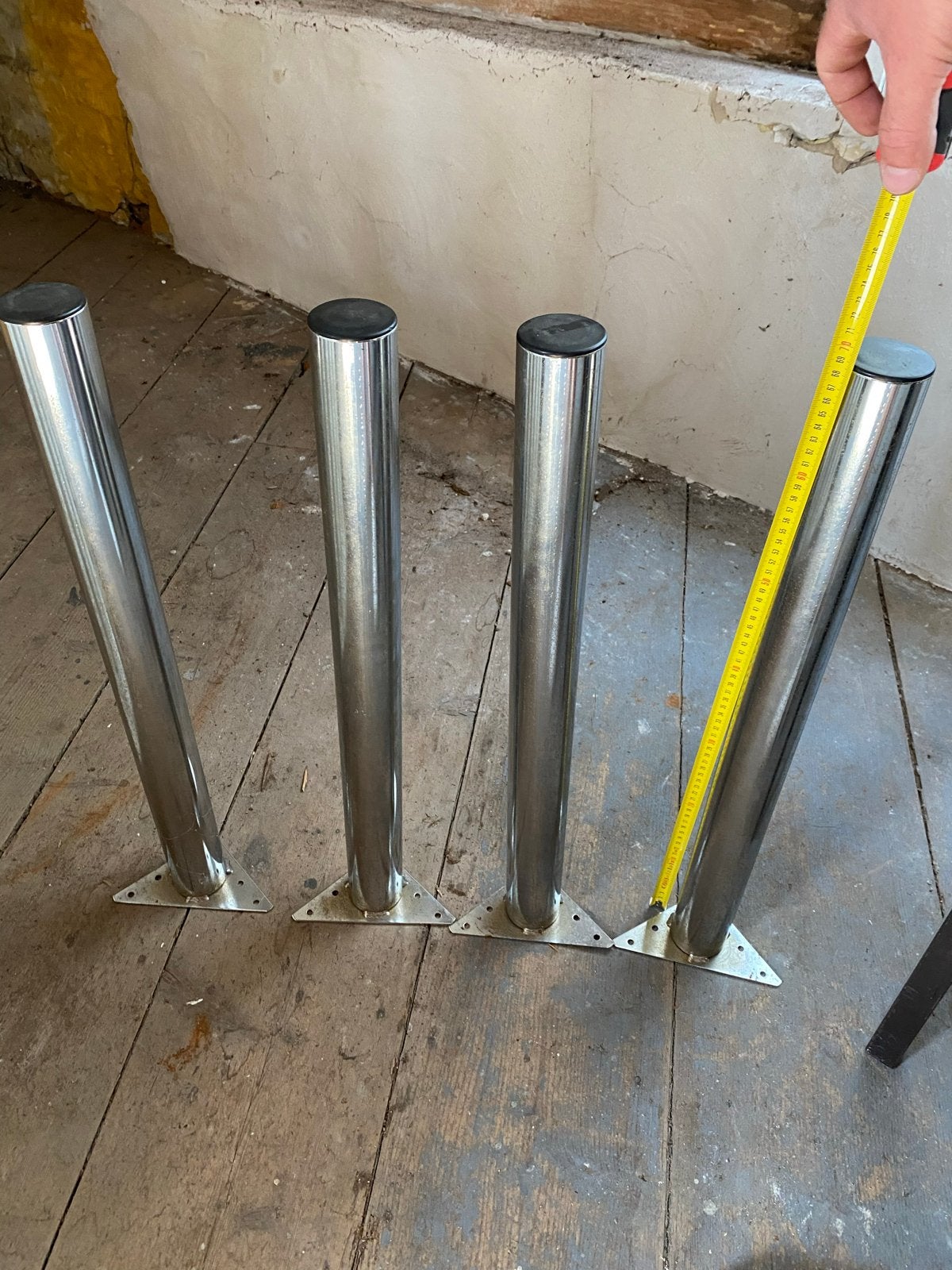 Set van 4 metalen tafelpoten - 70 cm hoog, Ophalen, Gebruikt