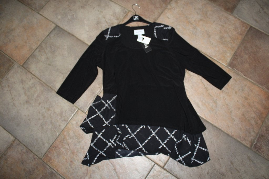 Joseph Ribkoff luxe losvallende ruit/zwart/print tuniek 44, Overige kleuren, ., Maat 42/44 (L), Joseph Ribkoff