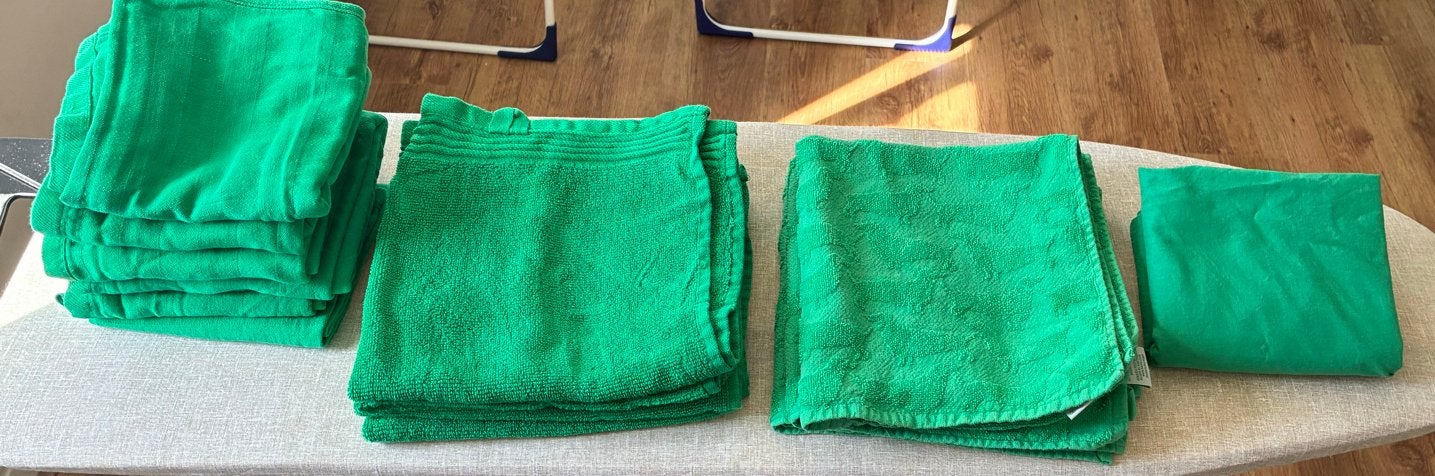 Nieuwe HEMA theedoeken, handdoeken en kussenslopen groen, Katoen, Hema, Wasbaar, Zo goed als nieuw