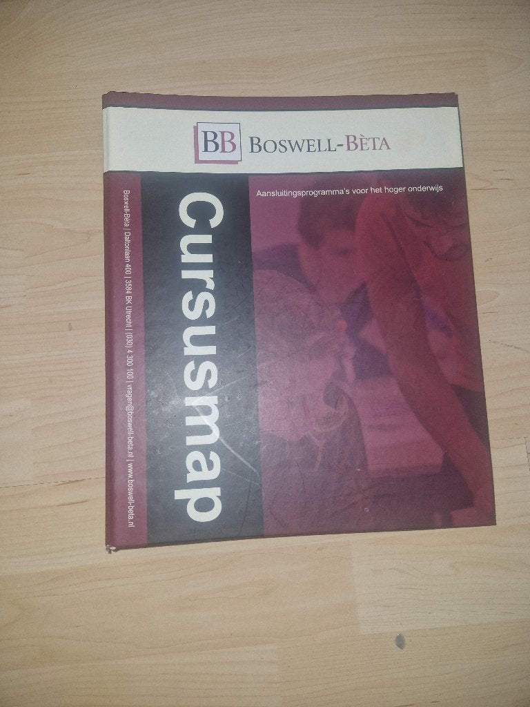 Boswell beta cursusmap VWO Wiskund A, Ophalen, Beta, WO