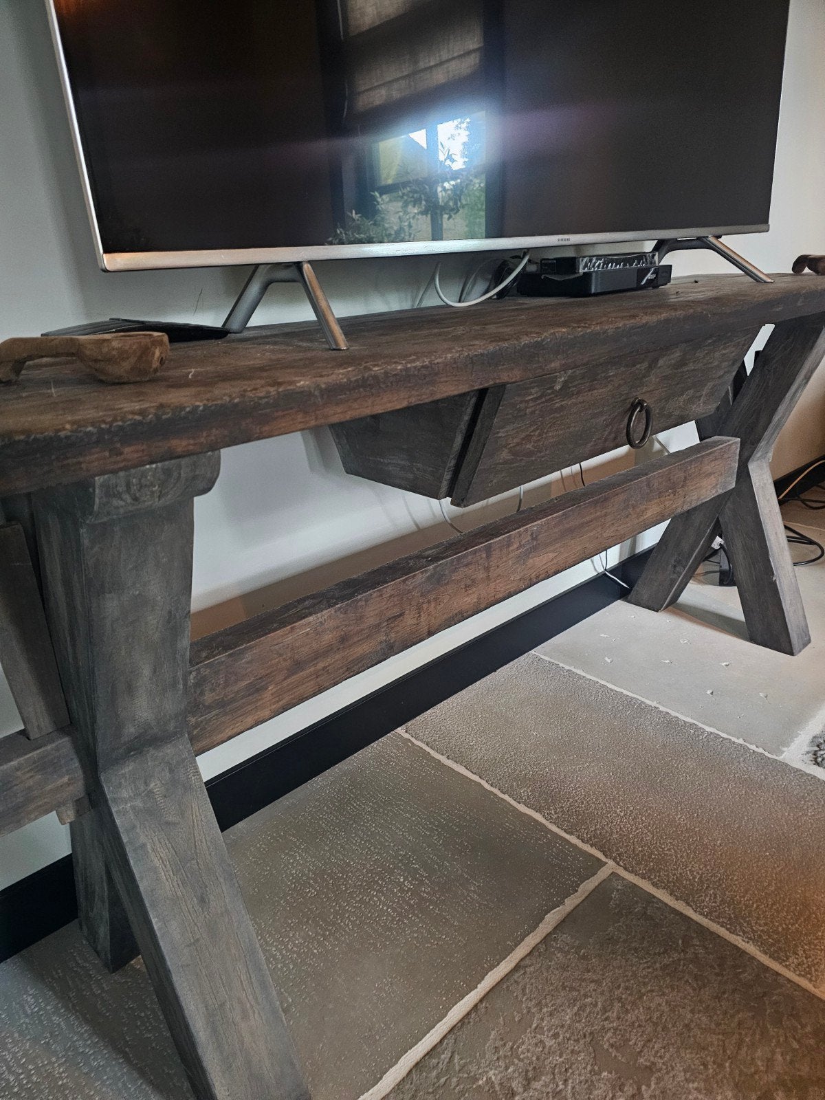 Sidetable X poot 160 cm | HOFFZ, Ophalen, Landelijk, sober, rustiek, Zo goed als nieuw, 150 tot 200 cm