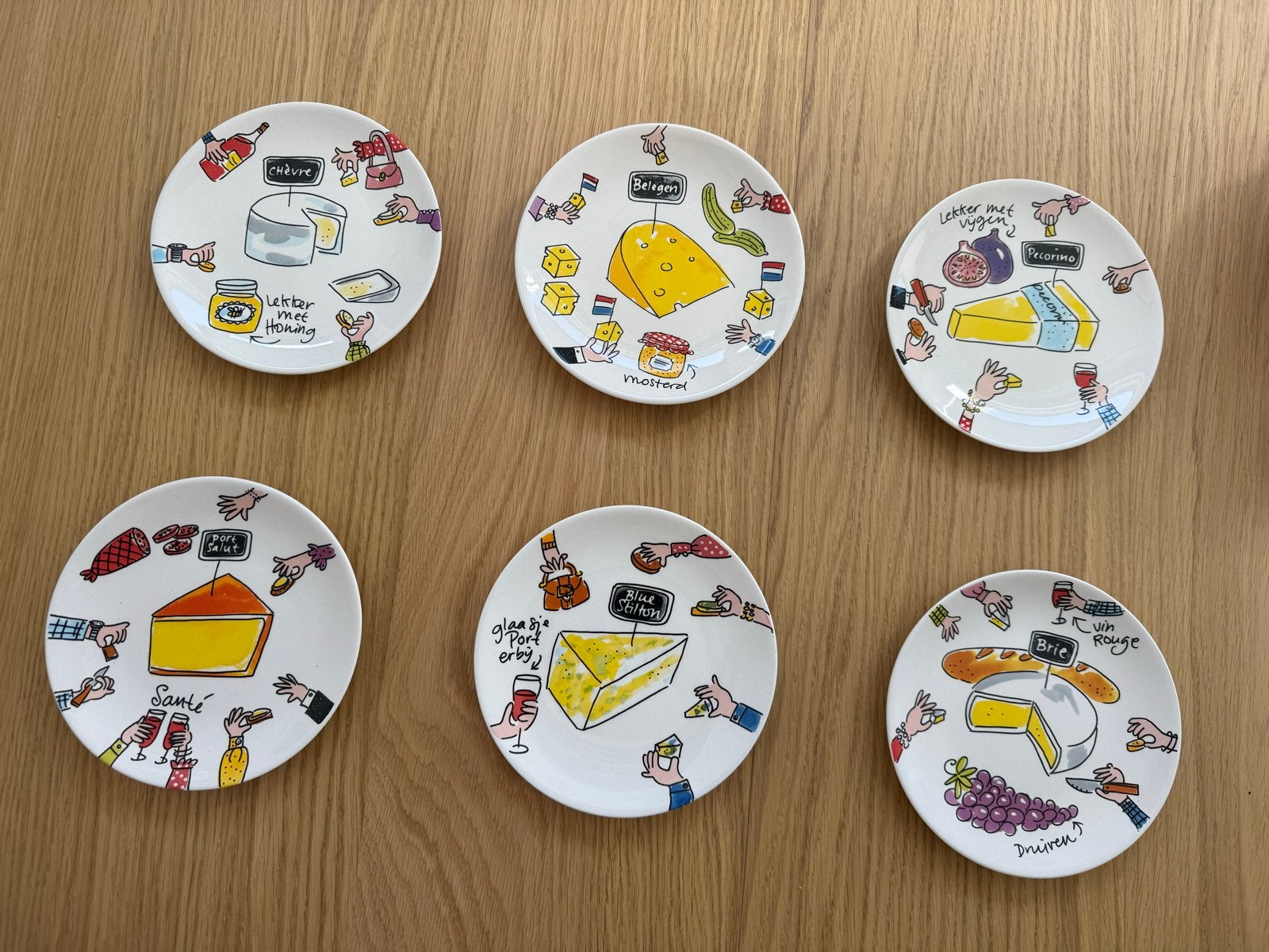 Set van 6 Blond Amsterdam kaasbordjes - Nieuwstaat, Keramiek, Nieuw, Ophalen of Verzenden, Bord(en)