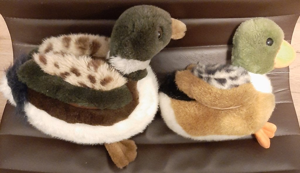 🦆Preloved: 2 Pluche knuffel eenden - Lekker zacht🏷️€11,25-, Ophalen of Verzenden, Gebruikt, Vogel, Overige typen