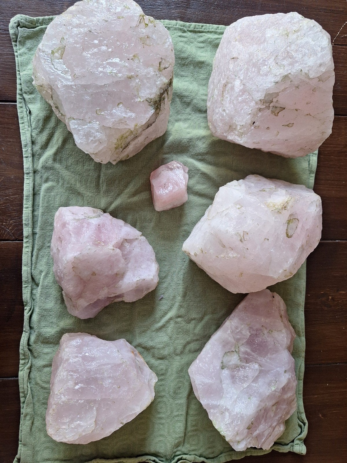 Grote Rozenkwarts Kristallen - Natuurlijke Decoratie, Ophalen of Verzenden, Gebruikt