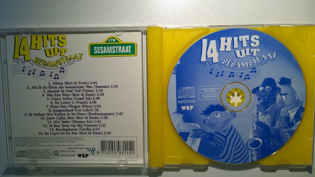 Sesamstraat - 14 Hits Uit Sesamstraat, 6 tot 9 jaar, Ophalen of Verzenden, Zo goed als nieuw, Muziek
