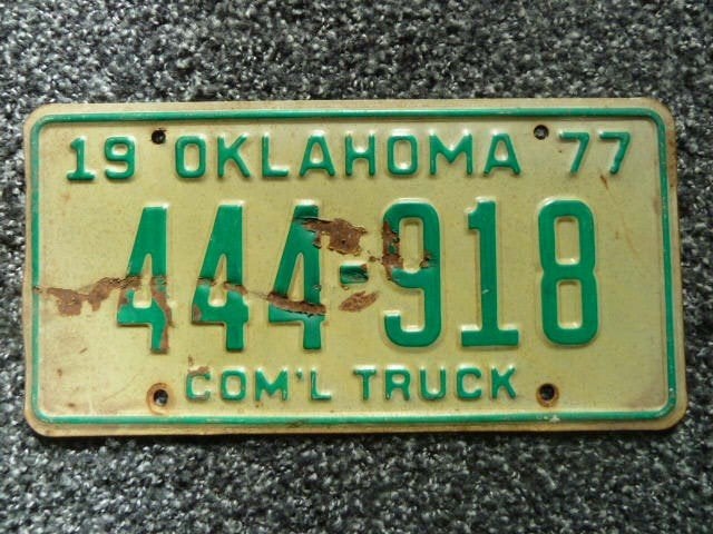 Kentekenplaat licenseplate Oklahoma 77 USA, Verzenden, Gebruikt, Auto's