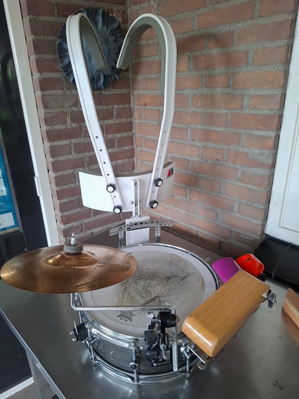 Sonor S Class Maple Snare Drum met Dragersysteem, Ophalen