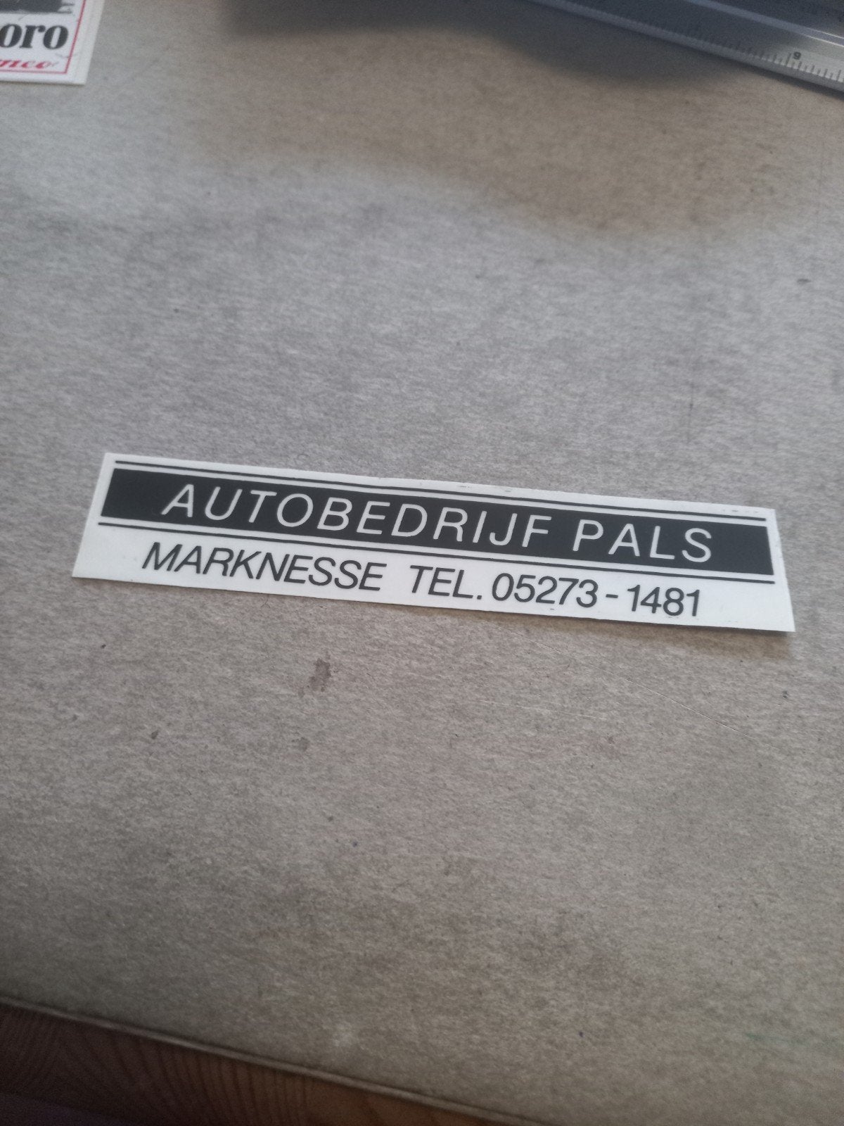 Autobedrijf Pals Marknesse Telefoonnummer Sticker, Ophalen of Verzenden, Gebruikt