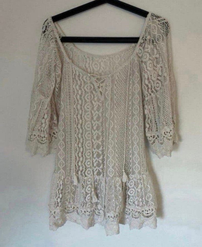 top / shirt wit zomers. Dames maat m / l, Kleding | Dames, Maat 38/40 (M), Verzenden, Wit, Zo goed als nieuw