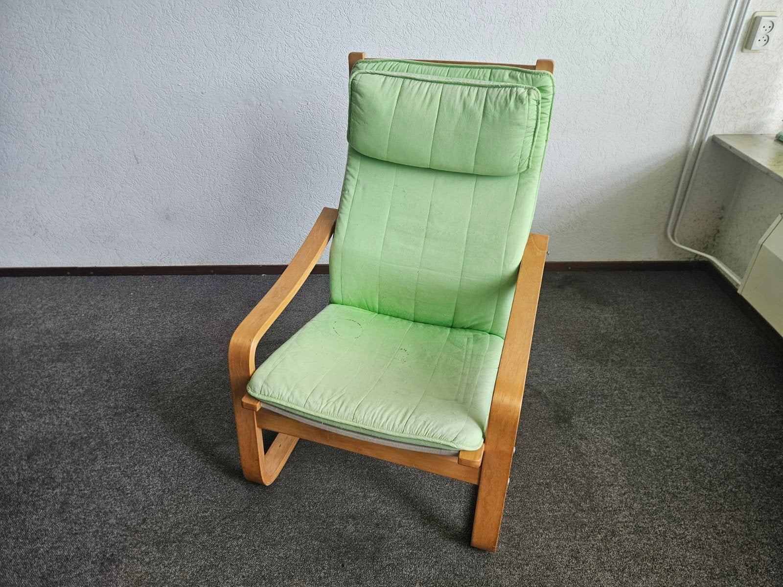 Groene relaxstoel model Ikea Poang., Ophalen, Gebruikt, Stof, Ikea