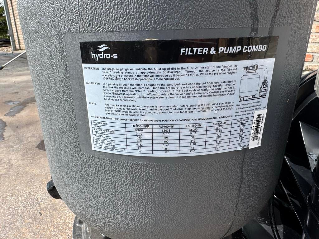 Hydro S Spa pomp en filter combo, Ophalen, Gebruikt, Zwembadpomp