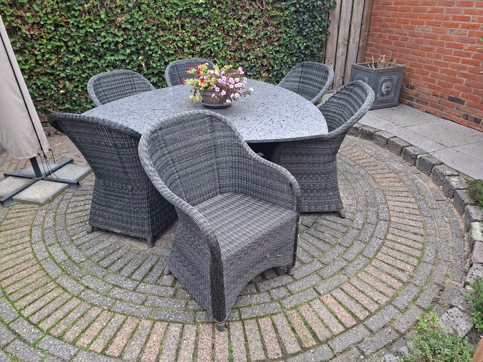 Wicker tuinstoelen,  6 stuks, Tuin en Terras, Ophalen, Gebruikt, Wicker