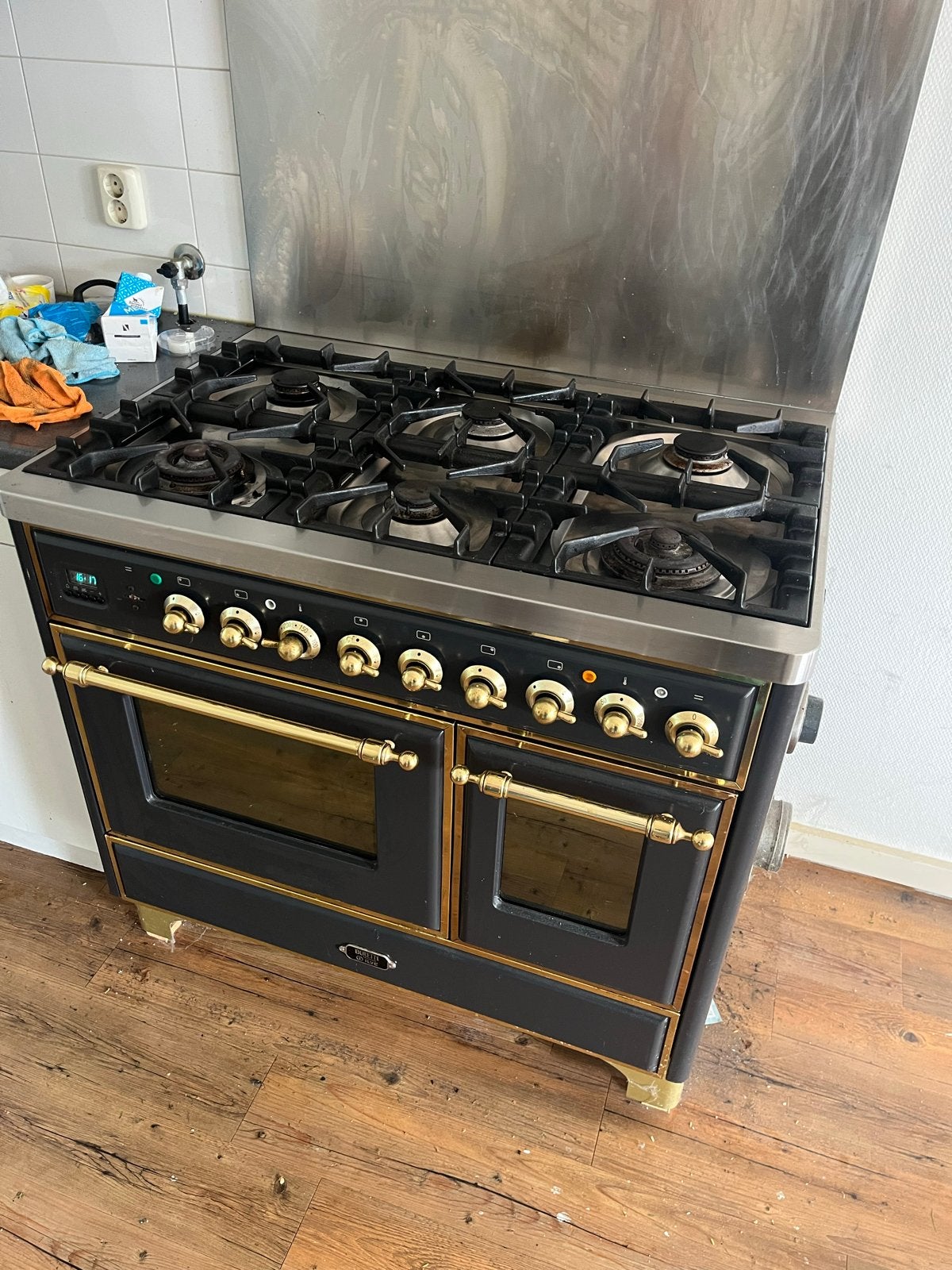Boretti gasfornuis met dubbele oven - 100 cm breed, Ophalen, Gebruikt, 60 cm of meer, Grill