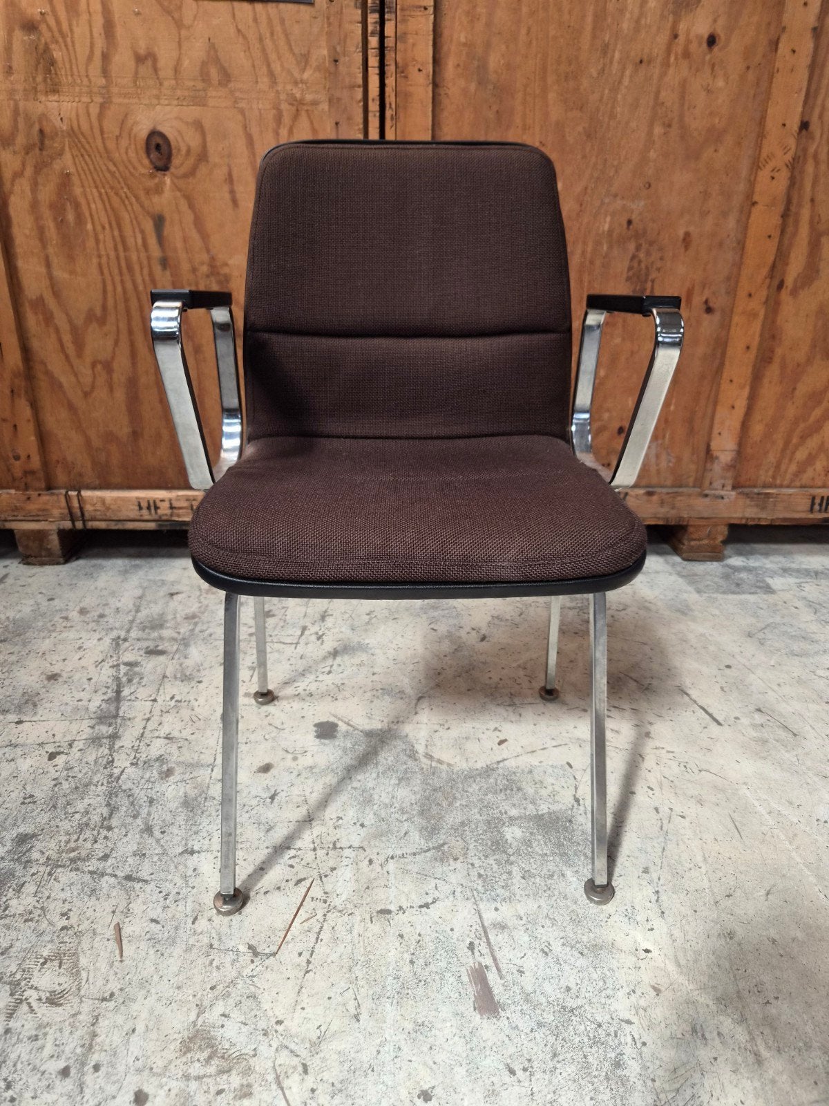 Vintage stoel, Ophalen, Gebruikt, Bruin, Leer
