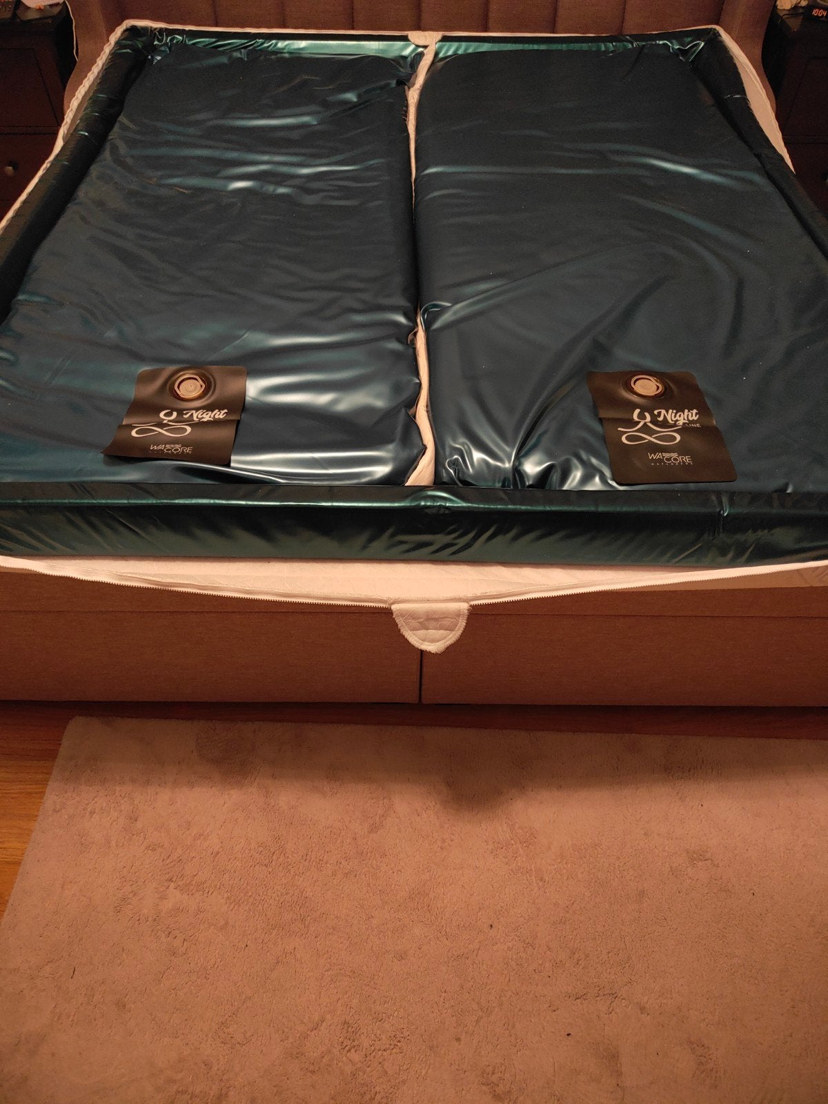 Waterbed boxspring 180 bij 200 ombouw ligt beige kleur, Ophalen, Tweepersoons, 180 cm, 200 cm
